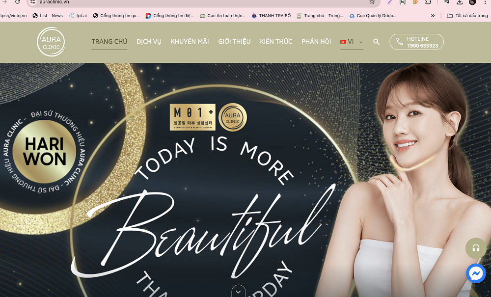 Aura Clinic do Hari Won làm đại sứ thương hiệu bị Thanh tra Sở Y tế xử phạt